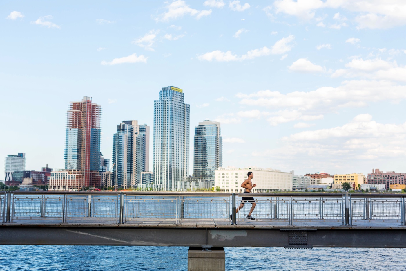 Running along the waterfront